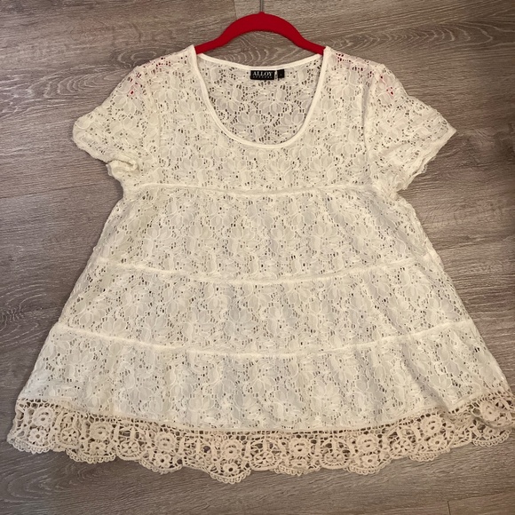 Alloy Apparel White lace blouse - Picture 1 of 5